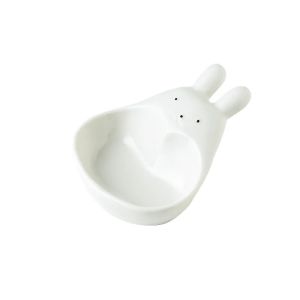 Super Cute Cartoon Rabbit Dipping Saucer Household Three-dimensional Ceramic Saucer Ketchup Snack Plate Vinaigrette White Rabbit