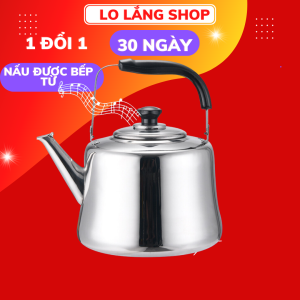 Ấm inox đun nước 4L và 3L đựng trà có còi reo sáng bóng cao cấp