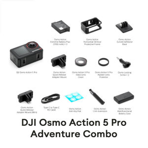 DJI Osmo Action 5 Pro New Gen 1/1.3" Sensor HorizonSteady 155° Ultra-Wide FOV Subject Tracking 32x Slow Motion Waterproof 4Hrs Battery Life