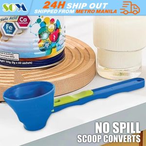 Measuring Scoop Funnel Sports Drinks Multifunctional Coffee Beans Long Handle Protein Powder Measuring Spoon Water Bottle Scoop Measuring Scoop Kitchen Supplies Baking Funnel Kitchen Tool Lightweight Seasoning Spoon