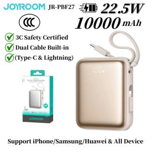 Joyroom JR-PBF27 Power Bank 10000mAh | 22.5W Fast Charging | Built-in Dual Cable | 3C Certified | Untuk iPhone Samsung