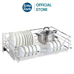 Giá xoong nồi bát đĩa Eurogold nan dẹt đa năng - Gắn cánh âm tủ - Dòng EP - Hàng Chính Hãng