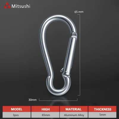 Mitsushi High quality stainless steel silver mountain climbing keychain quick link lock 5cm/6cm/7cm
