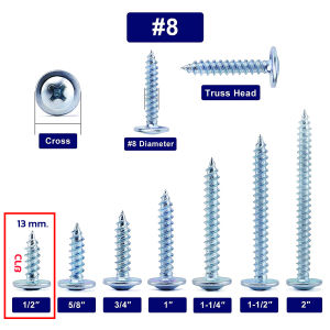 ADHAWK สกรูเกลียวปล่อยหัวเวเฟอร์หัวร่ม (ปลายแหลม) ชุบซิงค์ แพ็ค100ตัว *รุ่นหัวบางพิเศษ*