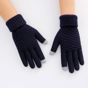 Găng tay len (Bao tay len) dày màu trơn giữ ấm thiết kế ngón tay chạm màn hình cảm ứng - Touchscreen Gloves - Mã GT000