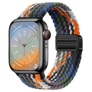Magnetic buckle Nylon Braided Strap For Apple Watch 10 Band Ultra 2 49mm 46mm 42mm 44mm 40mm 45mm 41mm 38mm breathable Bracelet iWatch series Ultra 10 9 8 7 SE2 6 5 4