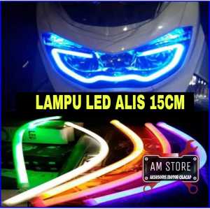 LAMPU ALIS LED DRL 15CM FLEXIBEL VARIASI MOTOR MOBIL NO BINTIK 1 PCS