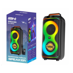 【ไมโครโฟน 2 ตัว】รุ่นใหม่GD-2823 ลำโพงปาร์ตี้ ไร้สายแบบพกพา ไฟ RGB สวยๆ เบสหนัก ปรับเสียงเบส เสียงแหลมได้ ใช้งานได้ 6+ ชั่วโมง