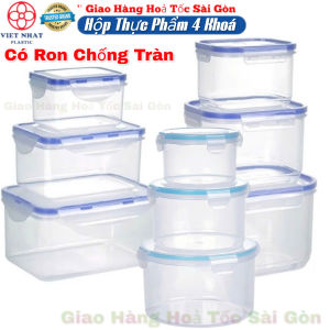 BỘ 3 Hộp Đựng Thực Phẩm KHÔ HOKORI VIỆT NHẬT Nhựa PP TRONG SUỐT Cao Cấp