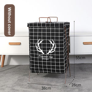 Dirty Clothes Storage Basket Nordic Minimalist Household Cotton Linen clothes laundry basket Foldable Bracket Waterproof Toy Storage Box