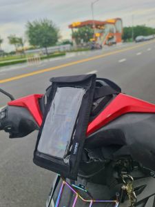 Túi treo đầu xe máy chống nước - Túi Grab dọc da Pu kháng mưa nhẹ chạy Grab Shipper rất tiện lợi