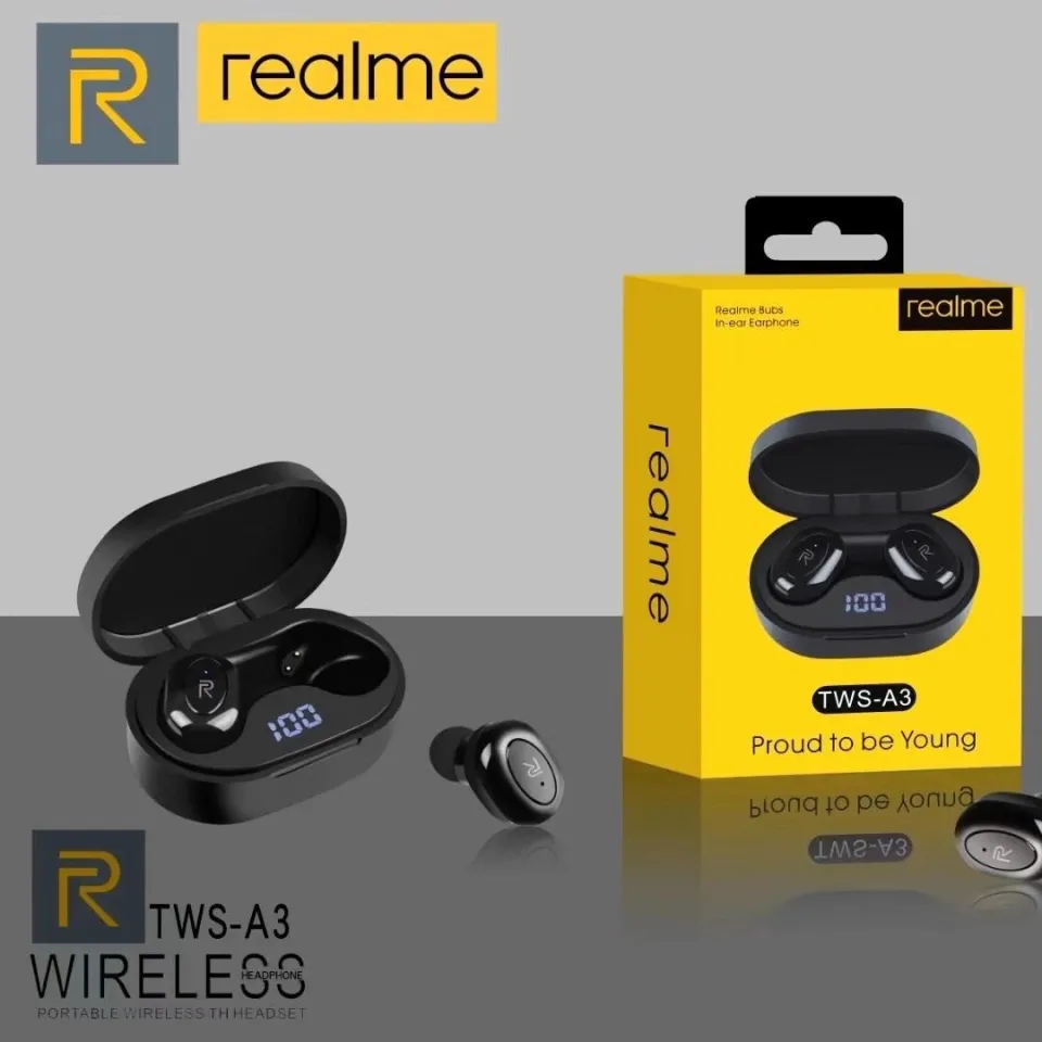 New Original Realme AIRDOTS wireless bluetooth earbuds LCD