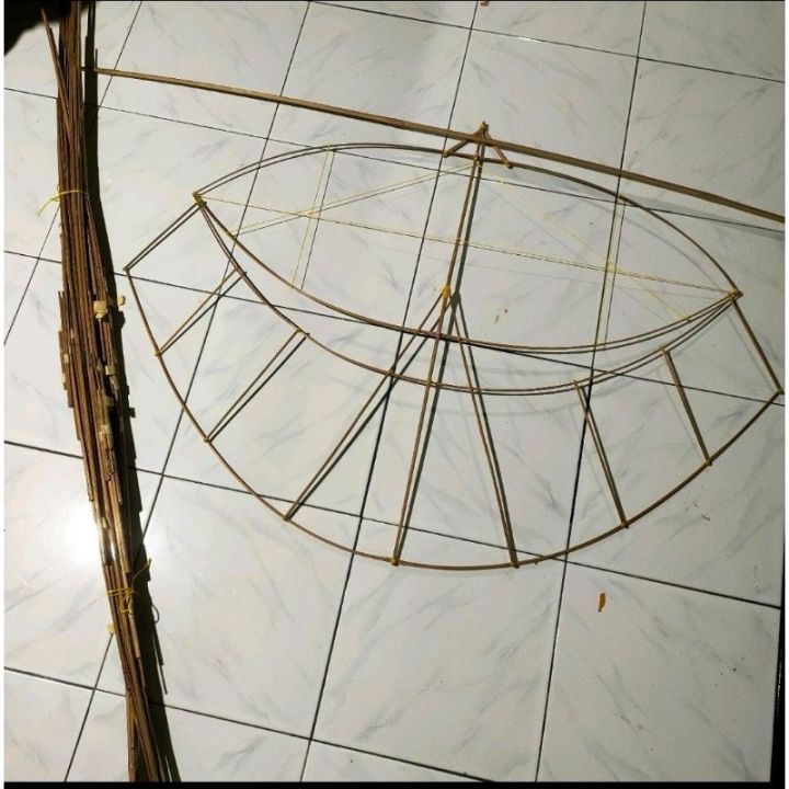 Kerangka Layangan Pegon Ceper Mentah 1 Meter hanya rangka rakit sendiri By jayabambu