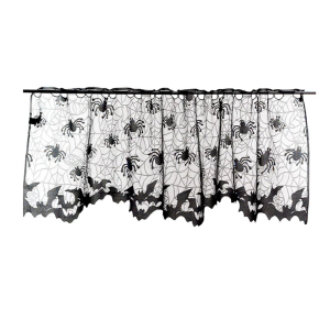 Seasonal Gathering Coffee Curtain Polyester Fabric Simple To Mount For Festival Door Window Indoor Office Designs