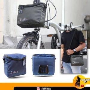 Tas Depan Sepeda Lipat Front Block Waterproof Multifungsi Selempang