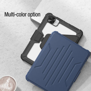Apple iPad Pro / 12.9 / 11 / 10 / 10.2 / 10.9 / 2022 / 21 / 20 / 19 / Air 5 / 4 - Nillkin Bumper Snapsafe Multifunctional Leather Flip Case Sleep Awake Screen Protection Camera Lense Magnetic Catch Sliding Disassemble 4 Adjustable Angle Detach Strong Slim
