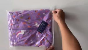 Dubbped Kids Girls Unicorn Purple Rain Jacket Waterproof Coat Lightweight Hooded Warm Lined Raincoats Windbreakers 3-12Y