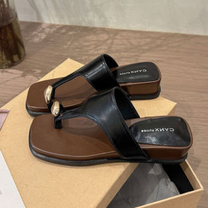 Thick-Soled Height-Increasing Wedge Flip-Flops For Women Summer Outdoor Wear 2025 New Model Suitable For Pairing With Skirts Beach Sandals Flip-Flops