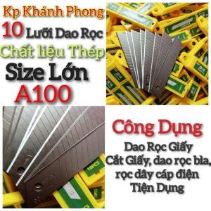 (HCM) combo 1 Tém 10 Lưỡi + 1 Dao Rọc Giấy Kp Loại lớn A100