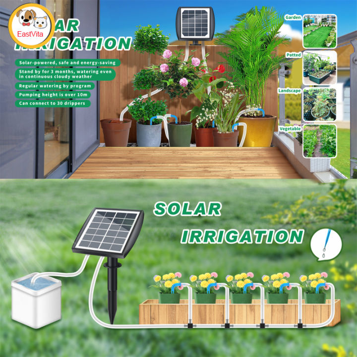Solar Drip Automatic Irrigation Kit Rechargeable Self Watering ...