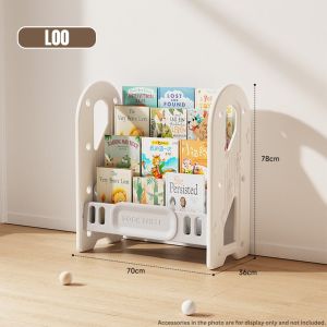 BYJ Line Shape Bookshelf Kids Room Toy Storage Space Saving Multifunctional with Bins
