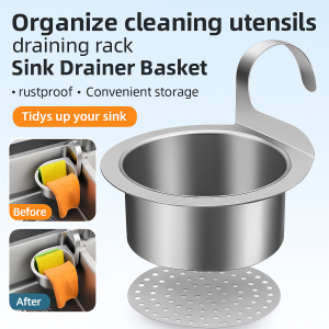 Stainless Steel Drain Basket Sink Vegetable Basin Drain Basket Anti Blocking And Easy To Clean Suitable For Kitchen Sinks And Vegetable Basins