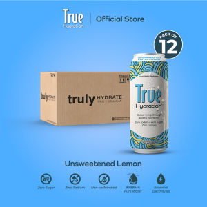 True Hydration™ Hydration Drink - Unsweetened Lemon (12 x 320ml) | Electrolyte Drink | 0 Sodium | 0 Sugar