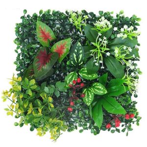 PLNBFG Plastic Artificial Plant Wall Green 2525cm Simulation Plant Sheet Greenery Eternal Life Plant Garden Grass Wall Wedding Backdrop
