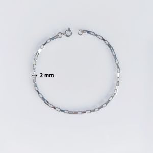 Lắc tay titan nữ mắt xich hình chữ nhật trắng 2 mm không đen gỉ không gây dị ứng khóa tròn sang trọng