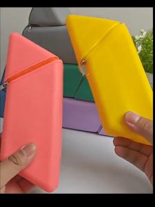 Soft Silicone Pencil Case Large-capacity Vertical Pencil Case Pouch Waterproof Stable Standing