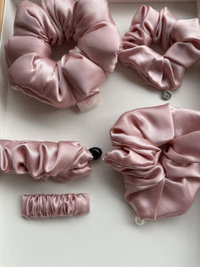 19mm mulberry silk hair scrunchies for women sweet pink hair tie for lady high quality hair accessories