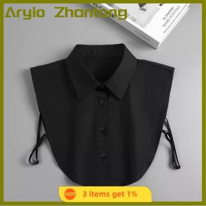 Aryio Collar White Black Blouse Sweater Detachable Shirt Women Cotton Lapel Blouse Top Women Clothes Accessories