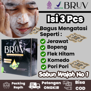 Bruv for Men Sabun Pria Atasi Jerawat Bopeng Pencerah Muka Glowing Dan Memutihkan Wajah Kusam Berminyak