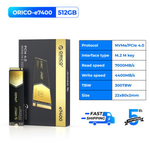 ORICO 7000Mb/s M.2 NVMe SSD PCIe 4.0 NVMe Gen4 x4 Internal Solid State Drive With Cooling Vest for Professional Video Gaming Editor