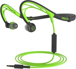 Sports Earbuds Wired Running Headphones with Microphone Neckband in-Ear Stereo Workout Earphones Designed for Jogging Gym HeadsetsGreen
