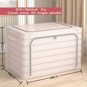 66L/110L Kotak Penyimpanan Storage box Serbaguna lemari pakaian box penyimpanan tempat Rangka baja kain nilon lipat kotak penyimpanan transparan tahan air