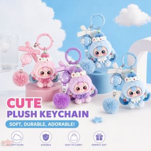 Plush Keychain Doll Kawaii Soft Bag Charm Pendant Cute Key Holder Gift For Backpack Purse
