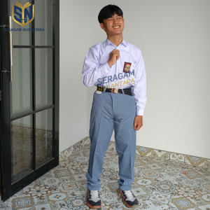 Seragam Nusantara - Celana panjang SMA SMK Model Standar Drill celana kerja umum formal warna Abu-Abu Coklat Hitam Putih