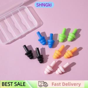 SHNGki Swimming Waterproof Insulation Comfort Ear Plugs Noise Cancelling For Sleep 5 Pairs Colorful Soft Silicone Earplugs