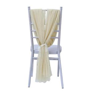 White Chair Sashes Elegant Display Elegant Wedding Chair Decors With Sheer Tulle Fabric Wedding Reception