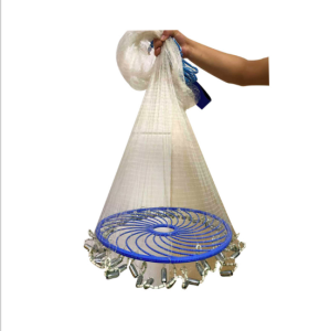 JARING LEMPAR JALA PUTAR RING BIRU CINCIN BIRU SPINNING FISHING NET RAMAI PANCING