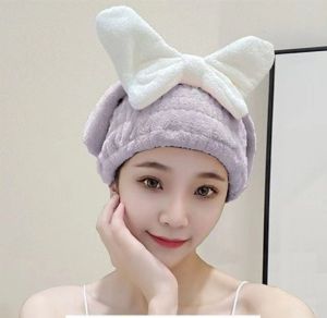 Womens Hair Dryer Hat Shower Cap Coral Velvet Absorbent Quick Drying Hair Cap