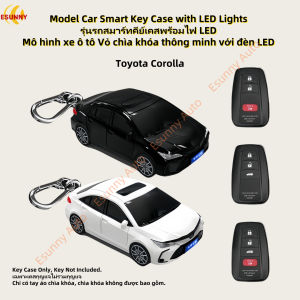 Toyota Corolla Smart Key Fob Cover with LED Lights - High Quality ABS Plastic Model Car - Car Shape Key Shell - Key Case with Keychain - Creative Gift