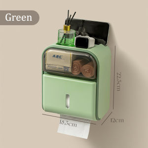 Wall Mounted Toilet Paper Box Toilet Punch-Free Waterproof Tissue Box Mobile Phone Storage Rack