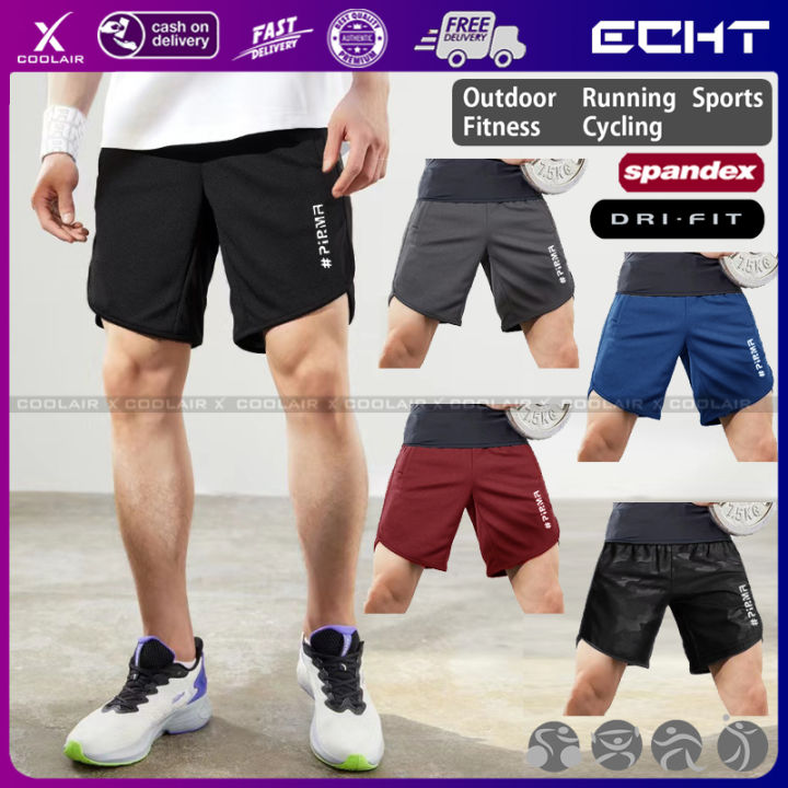 COOLAIR Men's Running Shorts Quick Drying Breathable Active Training Exercise Jogging Cycling Shorts with Longer Liner