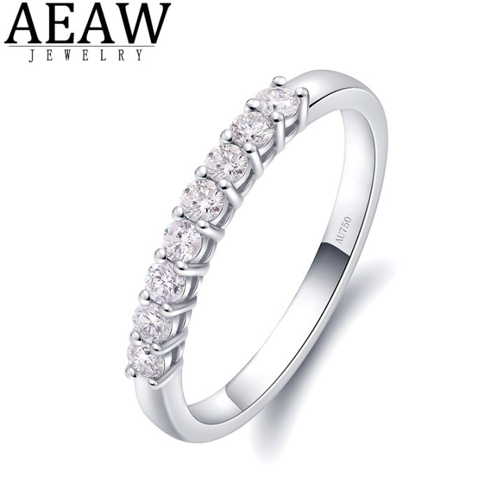 AEAW 14K White 2Mm DF Round Cut Engagement&Wedding