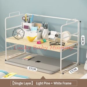 Office Desktop Small Shelf Household Table Multi-layer Iron Desk Finishing Storage Rack Simple Desk Shelf Organiser / Fireheart