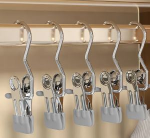 10ชิ้น/20ชิ้น คลิปป้องกันสนิม ประหยัดพื้นที่ ไม้แขวนเสื้อ ที่หนีบหมวก กางเกง ที่แขวน เดินทาง ตะขอ เสื้อผ้า คลิป