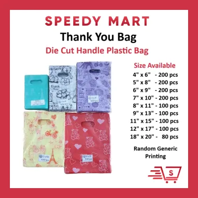 Beg Plastik / Thank You Plastic Bag / Plastic Gift Bag / Shopping Plastic Bag / Plastic bag with Handle / Beg Plastik