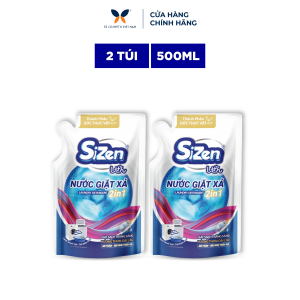 Combo 2 Túi Nước Giặt Xả Sizen 500ml - Đậm đặc lưu hương nước hoa lâu Chống ẩm mốc Không gây kích ứng da Làm sạch vải